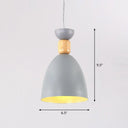 Metal Nordic-Style Down Lighting Pendant For Bell Dining Room With Single Bulb Grey