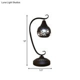 Metal Orb Night Light: Minimalist Led Table Lamp With Elegant Hollow-Out Flower Design