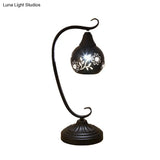 Metal Orb Night Light: Minimalist Led Table Lamp With Elegant Hollow-Out Flower Design