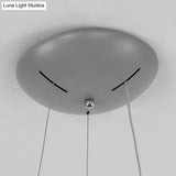 Metal Pendant Ceiling Light - Simple 1 Head In Gray/White With Warm/White/Third Gear 18’/23.5’ Wide