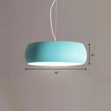 Macaron Blue Bowl Hanging Lamp Kit - 10/13/17 Wide Metal Pendant Light With Diffuser
