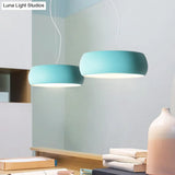 Metal Pendant Lighting With Diffuser - Blue Bowl Hanging Lamp Kit In 3 Sizes (10’/13’/17’)
