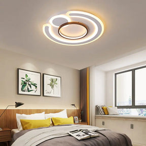 Metal Round Flush Mount Nordic White Ceiling Lamp - 16.5’/20.5’/24.5’ Wide In Warm/White / 16.5’