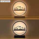 Metal Round Table Light: Natural View Creative Reading Light For Adult Bedroom & Cafe