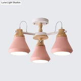 Metal Urn Shaped Suspension Light - Pink Kindergarten Macaron Style Chandelier