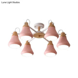 Metal Urn Shaped Suspension Light - Pink Kindergarten Macaron Style Chandelier