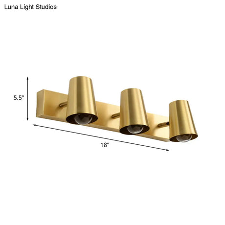 Metal Vanity Lighting Antiqued Brass Cup Shape Wall Sconce Lamp - 1/2/3 Heads
