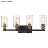 Metal Wall Mount Bathroom Sconces With Glass Shade