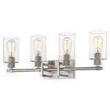 Metal Wall Mount Bathroom Sconces With Glass Shade 4 / Nickel