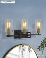 Metal Wall Mount Bathroom Sconces With Glass Shade