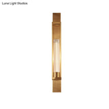 Metal Wall Sconce Lighting - Luxury 1-Bulb Gold Living Room Light With Clear Glass Shade
