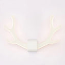 Metallic Antler Sconce Led Wall Lamp For Bedroom White /