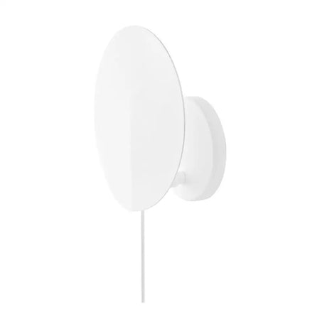 Metallic Art Deco Wall Sconce With Disk Shape And 1 Head For Stairway Lighting White