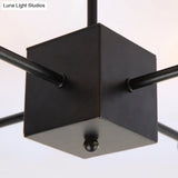 Metallic Black Linear Ceiling Lamp For Study Room And Bedroom