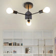 Metallic Black Linear Ceiling Lamp For Study Room And Bedroom 3 /