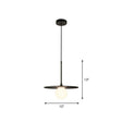 Metallic Ceiling Light with White Glass Shade - Simple Single-Bulb Pendant Lamp Black
