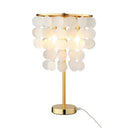 Metallic Countryside Shell Nightstand Lamp: Cascading Table Lighting For Bedroom Gold