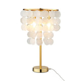 Metallic Countryside Shell Nightstand Lamp: Cascading Table Lighting For Bedroom Gold