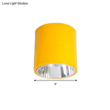 Metallic Cylinder Ceiling Mount Shop Light With Commercial Grade Cloth Shade