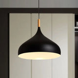 Dome Metallic Pendant Ceiling Lamp - Elegant 1 Head Hanging Light For Dining Room 12.5 Or 16.5 Width