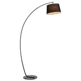 Metallic Fishing Rod Floor Lamp - Macaron 1 Head Stand Light With Lampshade Black / Barrel