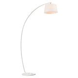 Metallic Fishing Rod Floor Lamp - Macaron 1 Head Stand Light With Lampshade White / Barrel