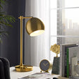 Metallic Gold Led Ball Night Lamp For Bedroom With Plug-In Cord - Industrial Desk Lighting