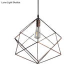 Metallic Industrial Pendant Lamp - Rust/Aged Silver 1 Head Perfect For Restaurants