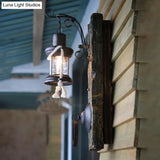Metallic Lantern Wall Light - Antique Bronze Finish