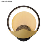 Metallic Led Wall Sconce With Acrylic Shade In Black-Gold/White-Gold Or White For Modern Bedside