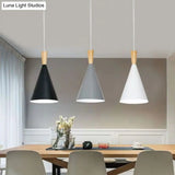 Metallic Macaron Cone Pendant - 1-Light Restaurant Lighting Fixture