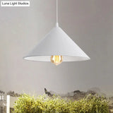 Metallic Macaron Style Pendant Light Fixture For Coffee Shops With Conic Shade Single Bulb In