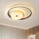 Metallic Nordic Led Flush Mount Ceiling Fixture In Warm/White 16’/19.5’ Wide White / 16’ Warm