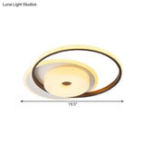Metallic Nordic Led Flush Mount Ceiling Fixture In Warm/White 16’/19.5’ Wide