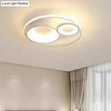Metallic Nordic Led Flush Mount Ceiling Light - 3 Circles 16’/19.5’ Wide Warm/White (Black/White)