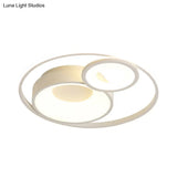 Metallic Nordic Led Flush Mount Ceiling Light - 3 Circles 16’/19.5’ Wide Warm/White (Black/White)
