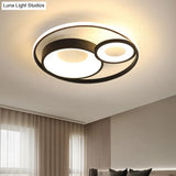 Metallic Nordic Led Flush Mount Ceiling Light - 3 Circles 16’/19.5’ Wide Warm/White (Black/White)