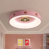 Metallic Pink Led Flushmount Ceiling Light For Girls’ Bedroom