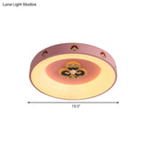 Metallic Pink Led Flushmount Ceiling Light For Girls’ Bedroom