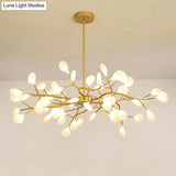Metallic Postmodern Led Ceiling Chandelier With Branch-Inspired Design For Living Room Lighting