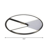 Metallic Round Slim Ceiling Light With Simple Black Design And Led Flush Mount - Warm/White Option