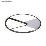 Metallic Round Slim Ceiling Light With Simple Black Design And Led Flush Mount - Warm/White Option