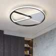Metallic Round Slim Ceiling Light With Simple Black Design And Led Flush Mount - Warm/White Option