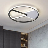 Metallic Round Slim Ceiling Light With Simple Black Design And Led Flush Mount - Warm/White Option