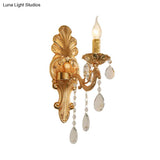 Mid Century Gold Finish Wall Mount Candelabra Lamp