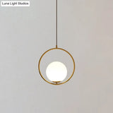 Mid-Century Modern White Glass Hanging Pendant Light For Bedroom - 1-Light Fixture