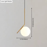 Mid-Century Modern White Glass Hanging Pendant Light For Bedroom - 1-Light Fixture