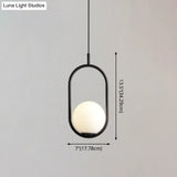 Mid-Century Modern White Glass Hanging Pendant Light For Bedroom - 1-Light Fixture