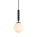 Mid-Century Modern White Glass Sphere Pendant Lighting - Ideal For Restaurants Black / 6