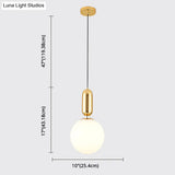Mid-Century Opal Frosted Glass Globe Pendant Light With Hanging Lamp – 1